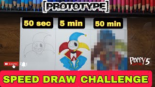 Drawing Prototype in 50 sec, 5 min, 50 min - Poppy Playtime Chapter 5 #art #prototype #howtodraw