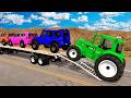 Flatbed Truck McQueen | Transportation with Truck - Pothole vs Car #4 | BeamNG.Drive Gameplay