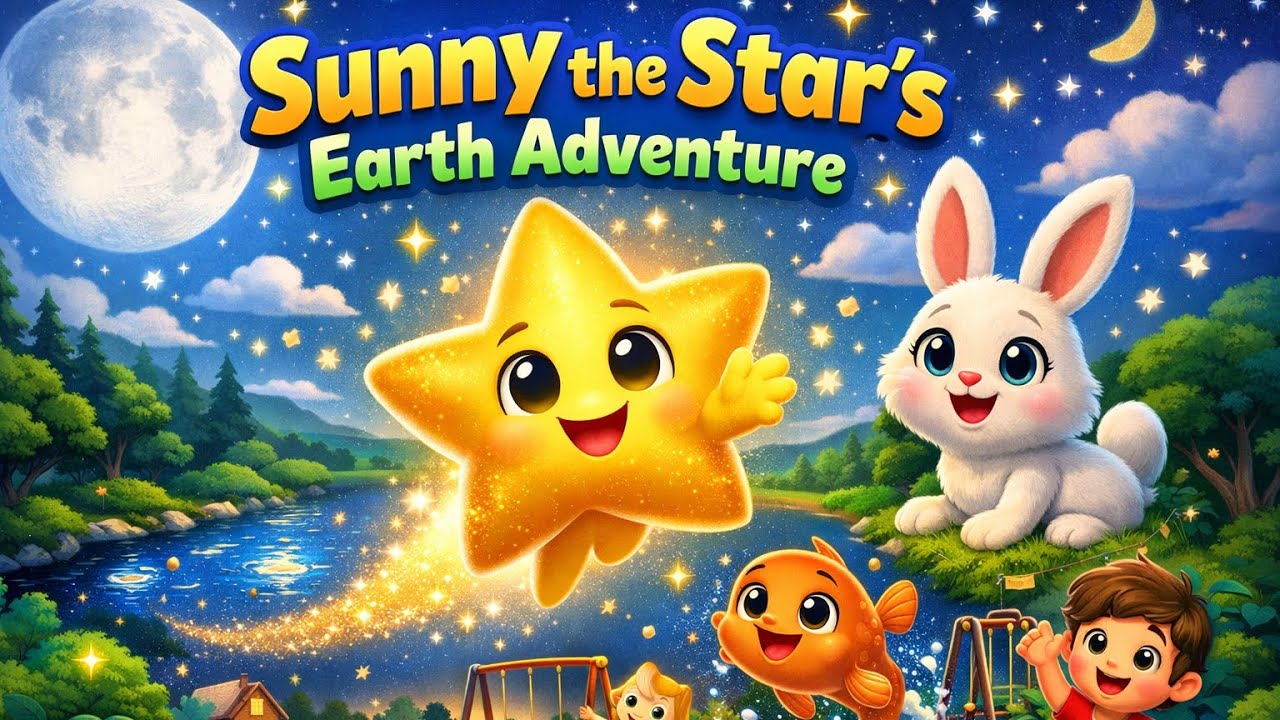 Sunny the Star Adventure 🌟 Fun Kids Song | Magical Silent Cartoon for Children | Nursery Rhymes 