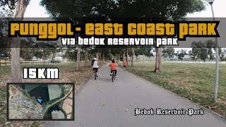 15KM Punggol to East Coast Park via Bedok Reservoir Park | Park Connectors | Cycling Singapore