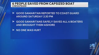 Six rescued after boat capsizes near Great Bridge Lock in Chesapeake