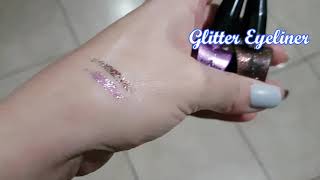 Glitter eyeliner/glitter eyeliner italia/swatches//Delineador de glitter