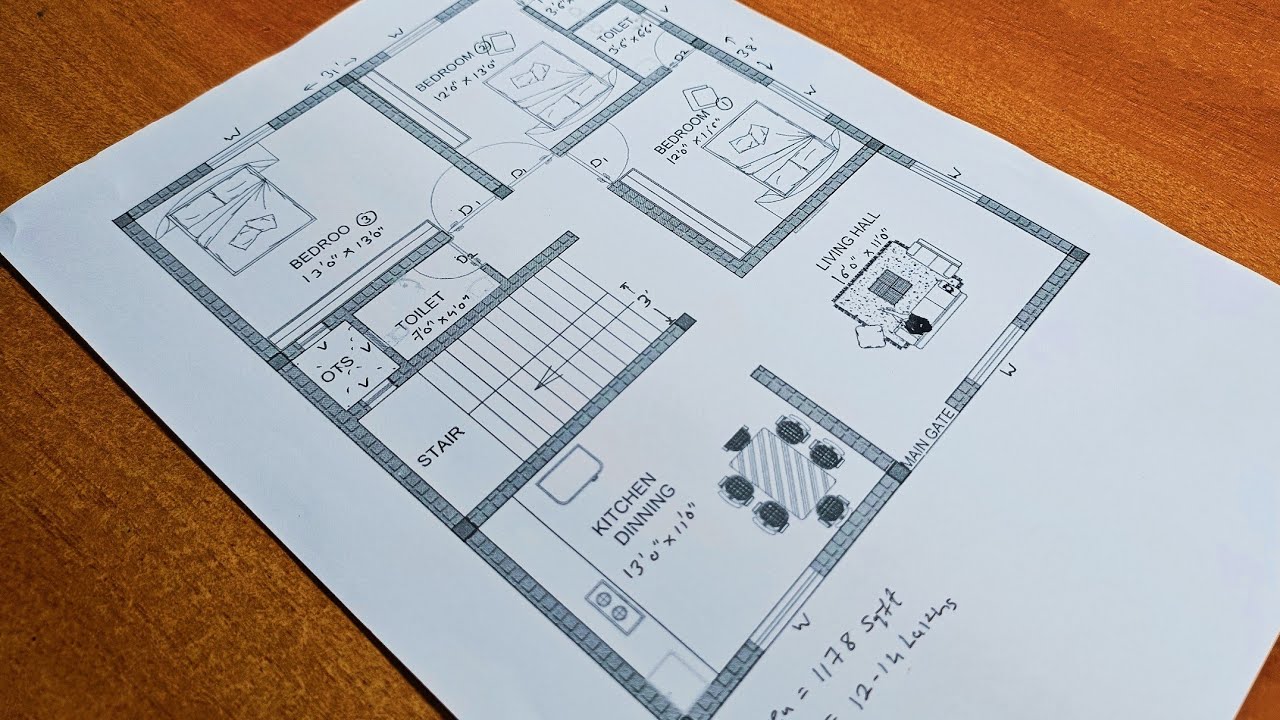 31x38 House Plan || 31x38 Ka Ghar Ka Naksha || 1178 sqft Ghar ka Naksha || Home Design Decore