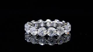 Ladies 5 Ct Single Row Shared Prong Pave Eternity Anniversary Ring