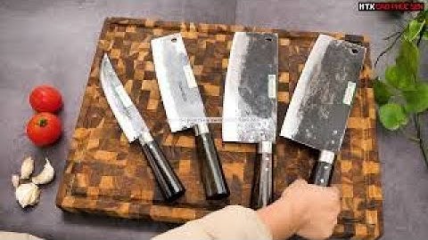 BỘ DAO 4 MÓN CÁN MUN KHÂU INOX CỰC ĐẸP - HÀNG CHUẨN CỦA HTX DAO PHÚC SEN