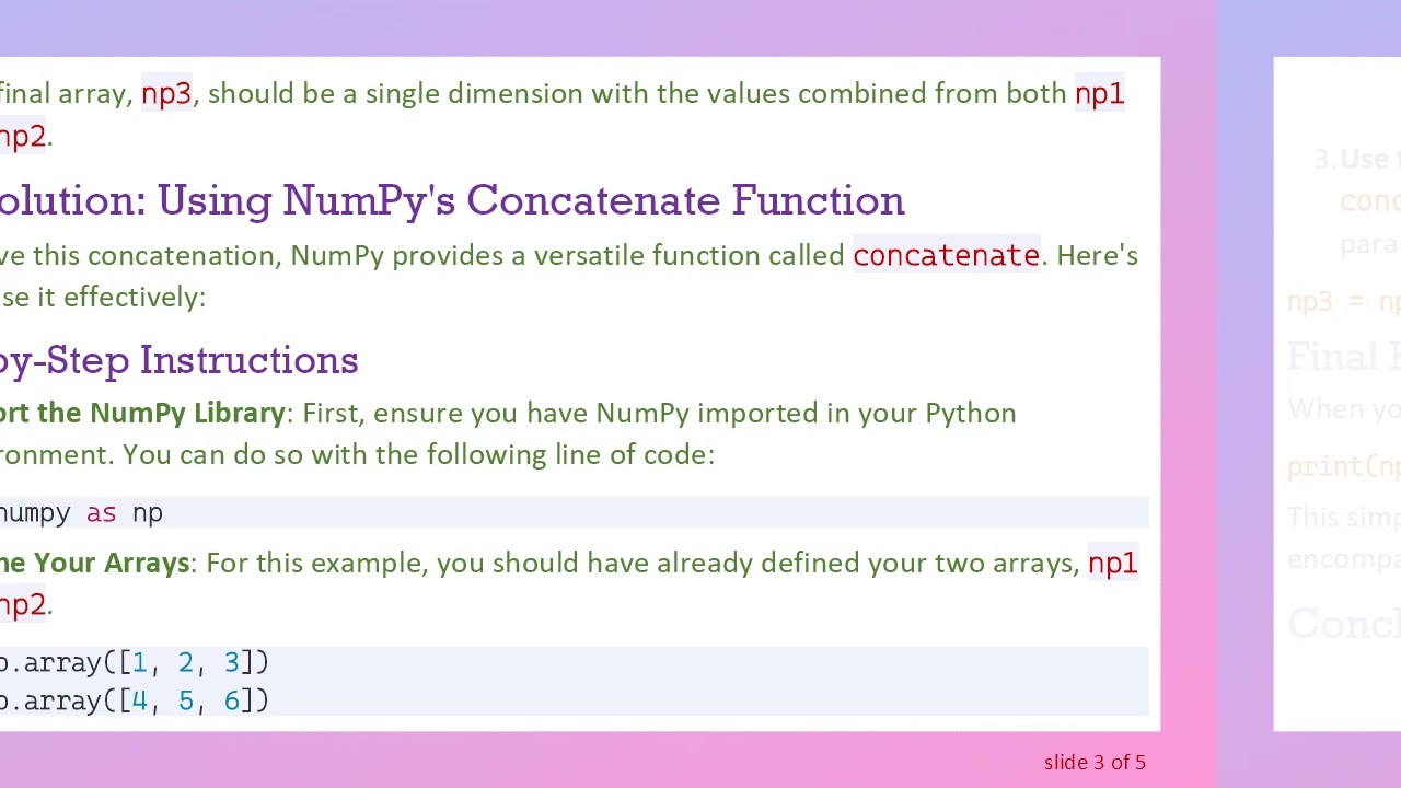 Concatenating Two NumPy Arrays Side by Side