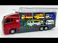 トミカ☆人気ミニカーをトラックに集めて走行スタート Tomica popular cars load truck and start driving