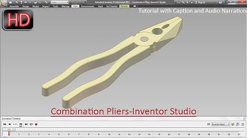 Combination Pliers-Inventor Studio-Autodesk Inventor (with caption and audio narration)
