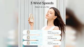 Overview: JISULIFE Handheld Mini Lash Fan with Bracket, Small Portable USB Rechargeable Personal...