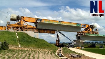 Massive Bridge Construction With Heavy Duty Machines - Amazing Prefabricated Beams Assembly Process
