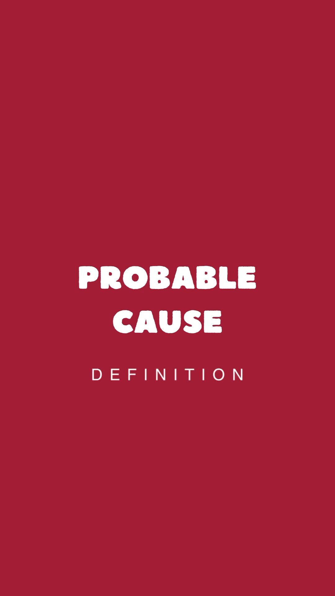 Probable Cause : Definition - YouTube