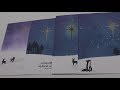 4 Christmas Night Scene Cards - Card-io Cards