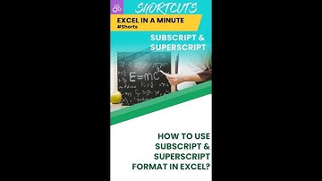 SUBSCRIPT & SUPERSCRIPT EXCEL  #shorts