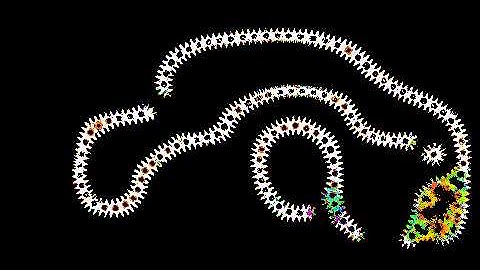 Cellular Automaton that forms manipulable chains