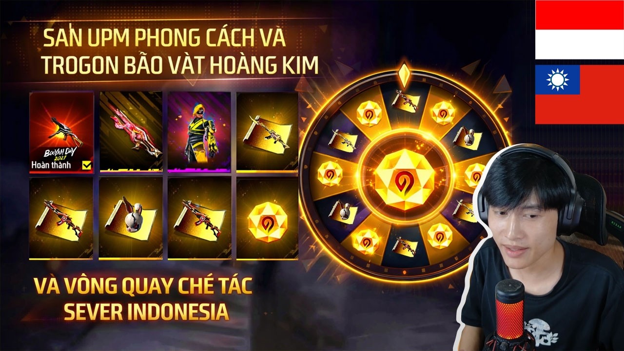 FREEFIRE - THÀNH MỐC SĂN UPM PHONG CÁCH, VÀ VÒNG QUAY CHẾ TÁC SEVER INDONESIA