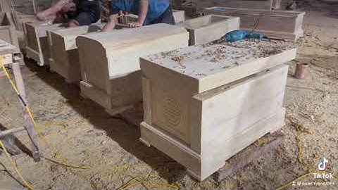 Xưởng sản xuất tiểu quách gỗ vàng tâm cao cấp