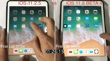 iOS 11.3 beta 4 vs iOS 11.2.5 on iPad mini 2 | Speed test | comparison | Techviewer