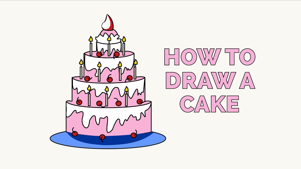 How to Draw a Cake in a Few Easy Steps: Drawing Tutorial ...