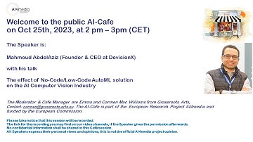 AI Café:  The effect of No Code Low Code AutoML solution on the AI Computer Vision Industry