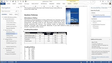 MS Word Accessibility Checker (7 of 8 videos)