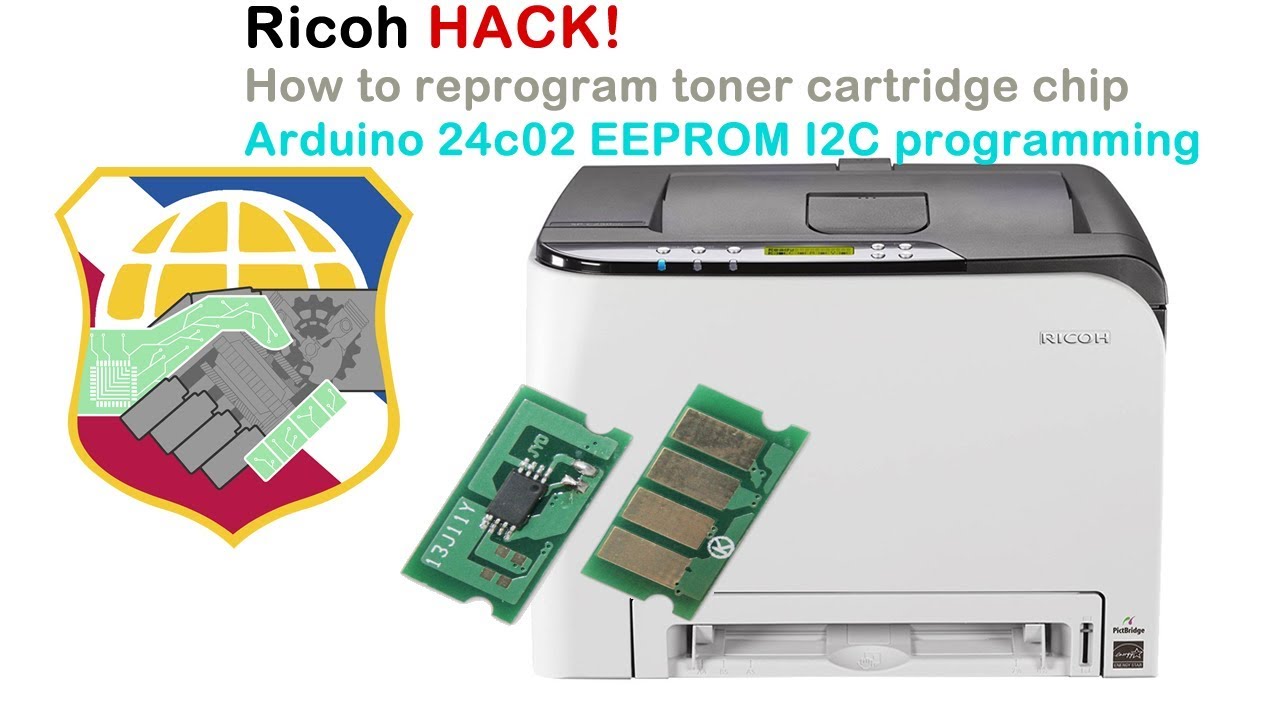 største nederlag Erklæring How to hack Ricoh Aficio toner cartridge chip using Arduino UNO - program  24c02 EEPROM I2C - YouTube