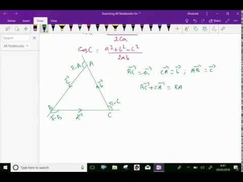 Vectors : - ( Proving Cosine rule by vector method ) - 70.