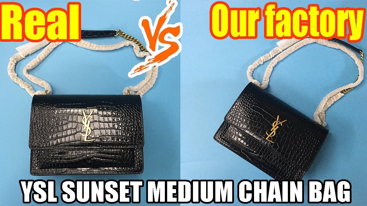 REAL VS FAKE YSL SUNSET MEDIUM CHAIN BAG IN SMOOTH LEATHER REVIEW 