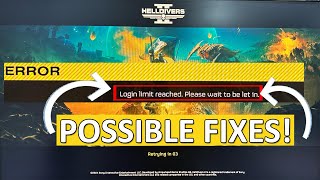 how to fix helldivers 2 login limit reached error [pc & ps5]