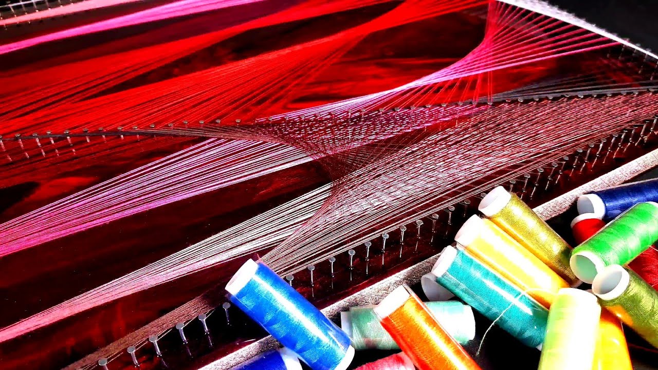 4K string art On the shining red epoxy marble  타임랩스 에폭시 공예 스트링 아트