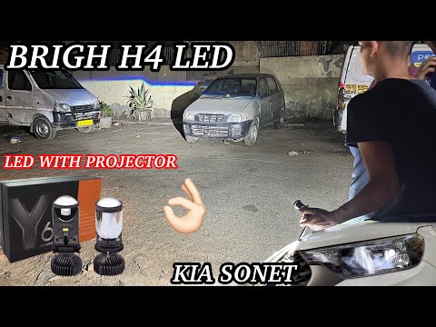 Top Led For Cars  INBUILT LED PROJECTOR H4 Led Light POWERFUL LED's 😱 Car  led #SONET #bright 