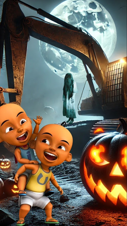 Ghost Excavator Hantu upin ipin #shorts #excavator #upinipin