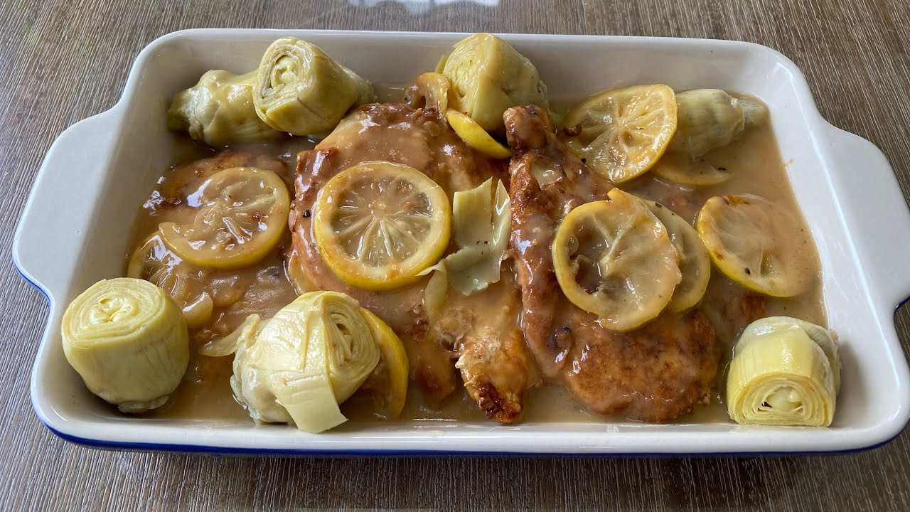 HOW TO COOK CHICKEN FRANCESE W/ARTICHOKE NO WHITE WINE BUT SPARKLING WHITE GRAPES YouTube
