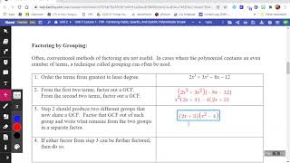 Unit 2 Lesson 1 (Factoring Cubic, Quartic, And Quintic Polynomials) (2 of 4)