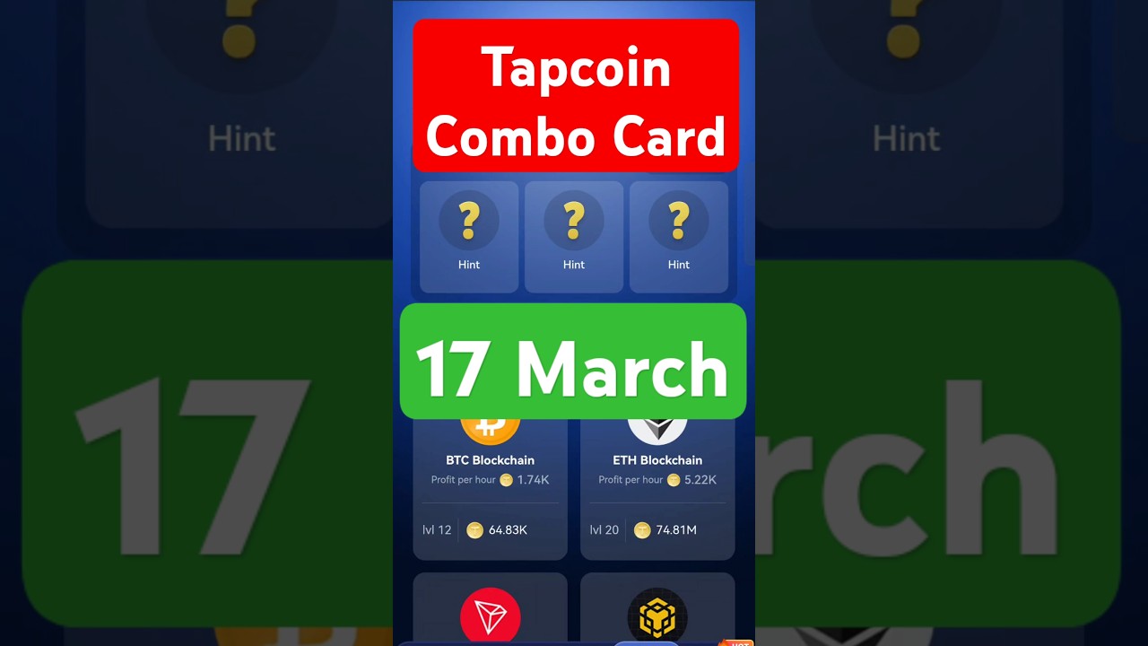 Tapcoin Combo 17 March | Tapcoin Bounty Combo | Tapcoin Today Combo |Tapcoin Daily Combo 