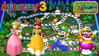 Mario Party 3 - Peach vs Daisy vs Luigi vs Wario - Woody Woods