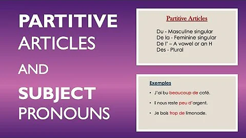 French Partitive Articles - Du, De la, De l’ , Des, De, d’ (Les Articles Partitifs)