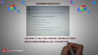 Solving Grammar Exercise 1 From Google Bard Gemini Identifying Tense Of Verbs