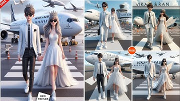 Create 3D Couple Airport Ai Image Creator | Couples Loveng Airport Image Tutorial | Bing Image 2024