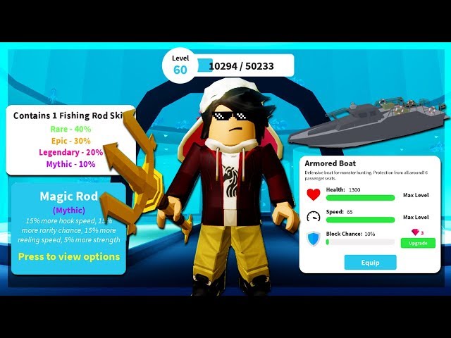 I UNLOCKED THE BEST FISHING ROD AND BEST MAX BOAT IN FISHING SIMULATOR  ROBLOX 