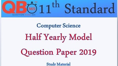 TN | 11th Computer Science Half Yearly Model Question Paper 2019 with answer key