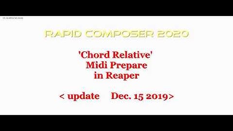 Rapid Composer Chord Based Midi Prepare in Reaper - UPDATED