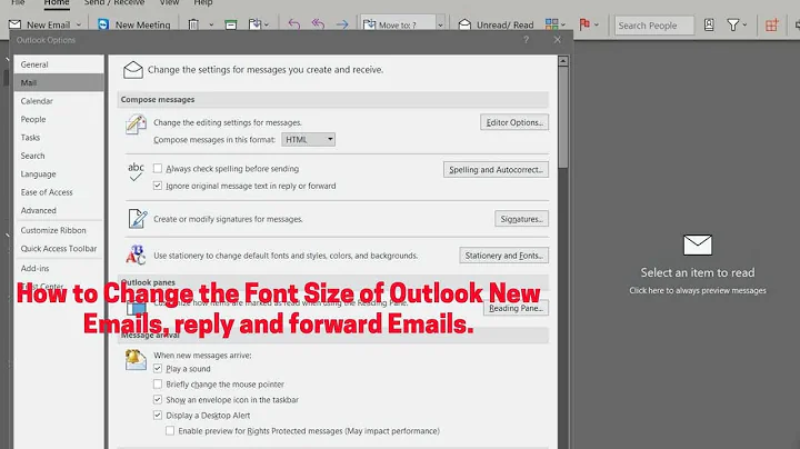 How to Change the Default Font Size of Outlook New emails, reply and forward mails.