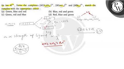 An ion \( M^{2+} \), forms the complexes \( \left[M\left(\mathrm{H}_{2} \mathrm{O}\right)_{6}\ri...