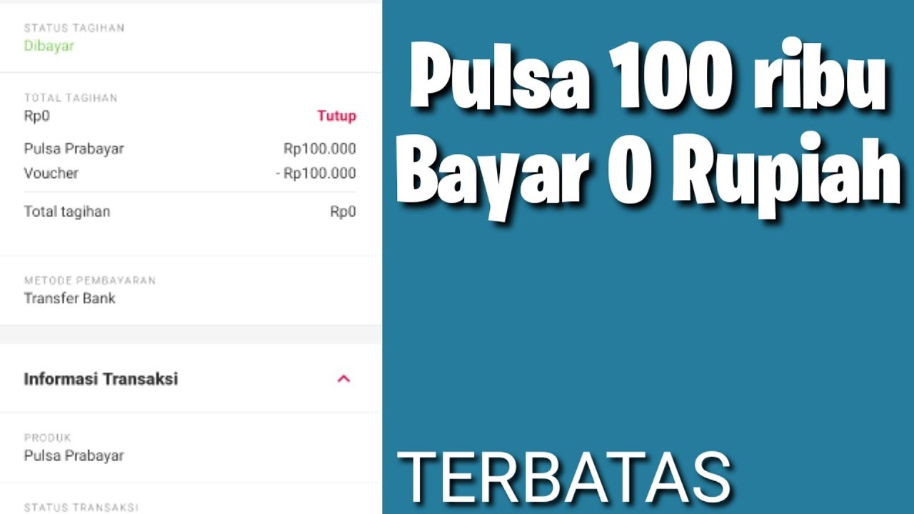 Beli pulsa 100  ribu  dengan harga  0 rupiah YouTube