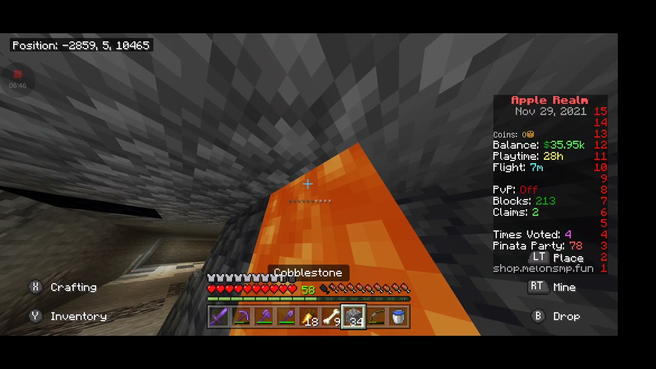 Part 1 of mining 1,000,000,000 blocks in Minecraft (Melon SMP) YouTube