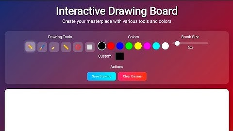 Advanced HTML CSS JavaScript Drawing Board | Online Paint App Tutorial