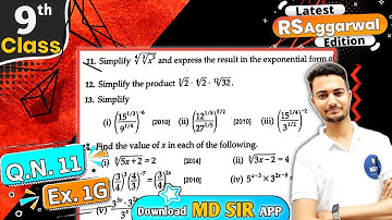 Rs Aggarwal Class 9 Chapter 1 | Exercise 1G Question number 11 | Number System | Md Sir Class 9