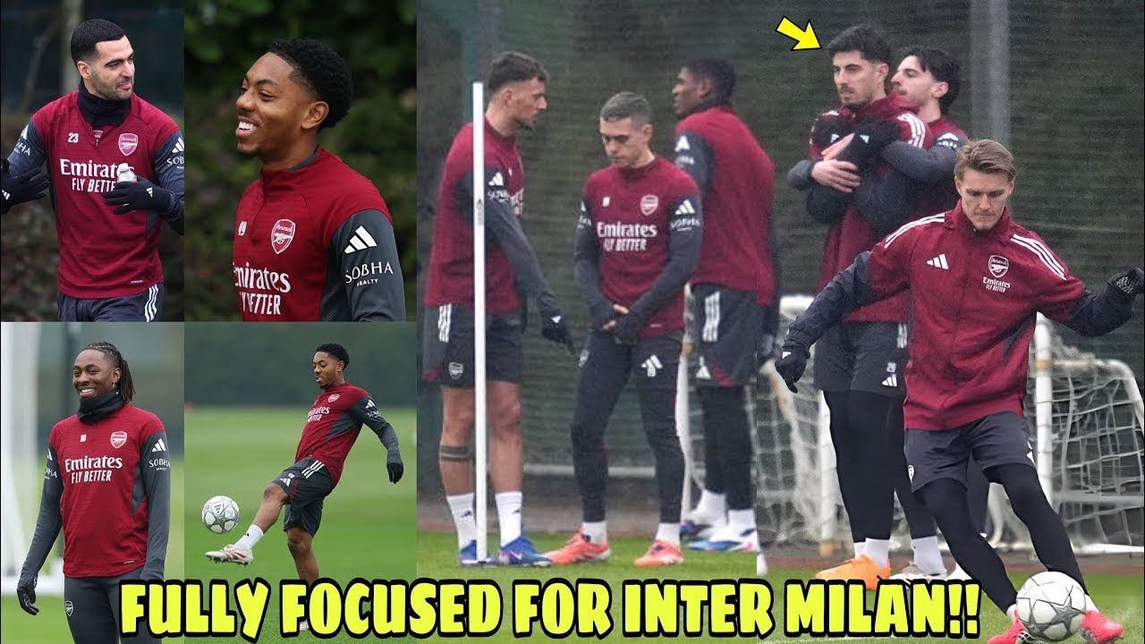 ARSENAL STEP UP CHAMPIONS LEAGUE PREPARATIONS AHEAD OF INTER MILAN CLASH | TRAINING GROUND UPDATE