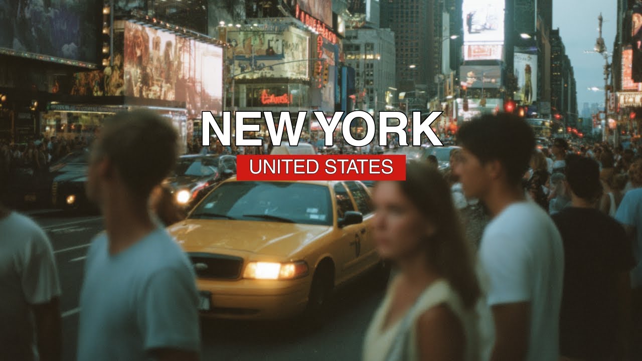 NEW YORK, Times Square, Manhattan night walk - NYC Walking Tour 4K