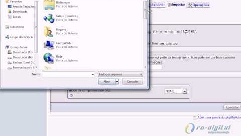 Importando banco de dados no PhpMyadmin
